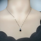 Super Tiny Black Heart Cubic Zirconia Necklace