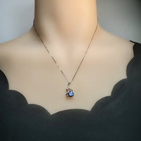 Tanzanite Necklace Sterling Silver Swan Pendant - December Birthstone - Simple Solitaire 18kgp - Tanzanite Jewelry #336