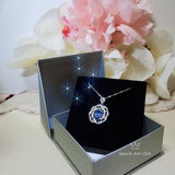 Gemstone Peony Blue Tanzanite Necklace, 2.1 CT Blue Gemstone Pendant 18k @ Sterling Silver Flower Tanzanite Jewelry #555