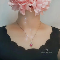 Customer Order for Andy Witan Sterling Silver Red Ruby Necklace 2.1 CT Solitaire Red Ruby With Rope Chain Lobster Claw Clasp.