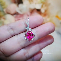 Customer Order for Andy Witan Sterling Silver Red Ruby Necklace 2.1 CT Solitaire Red Ruby With Rope Chain Lobster Claw Clasp.