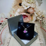 Pink Tourmaline Necklace - 18KGP @ Sterling Silver Butterfly Necklace #554