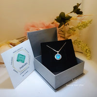 Paraiba Necklace - Rose Gold Coated Sterling Silver Solitaire 4 CT Blue Paraiba Tourmaline Necklace #378