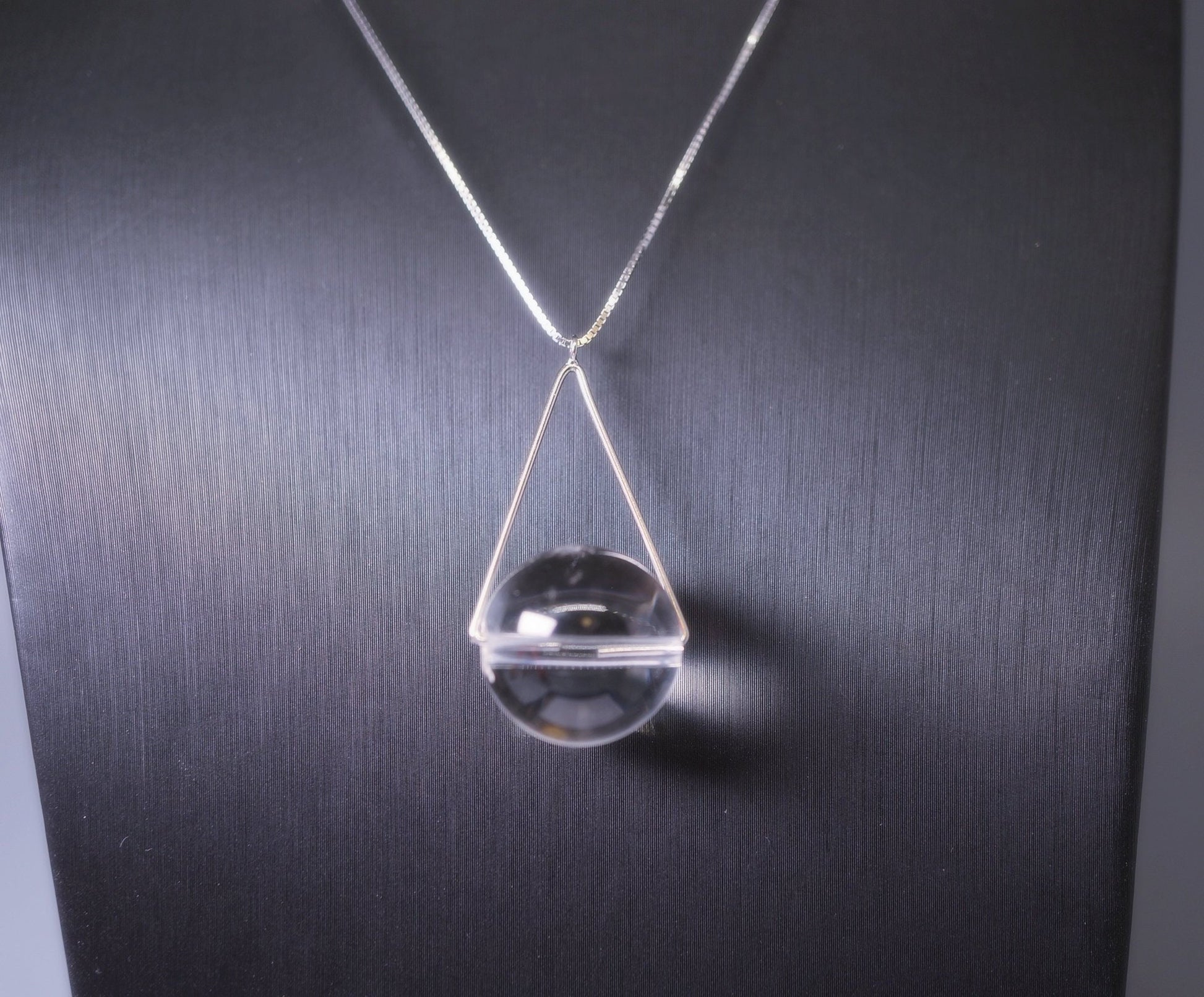 Clear Quartz Necklace: Sterling Silver Geometric Pendant, Chakra Jewelry chunky stone jewelry #2167