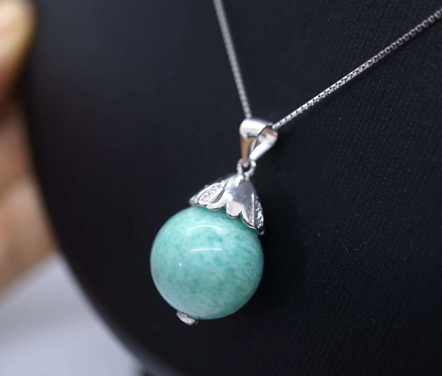 Amazonite Sterling Silver Necklace: High Energy Chakra Jewelry chunky stone jewelry #2377