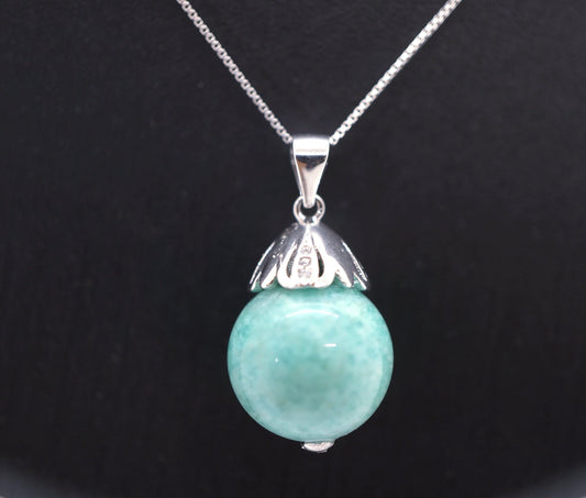 Amazonite Sterling Silver Necklace: High Energy Chakra Jewelry chunky stone jewelry #2377