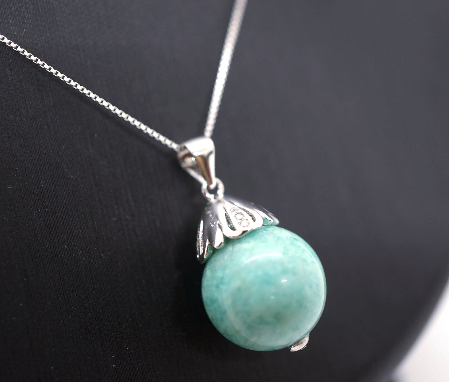 Amazonite Sterling Silver Necklace: High Energy Chakra Jewelry chunky stone jewelry #2377