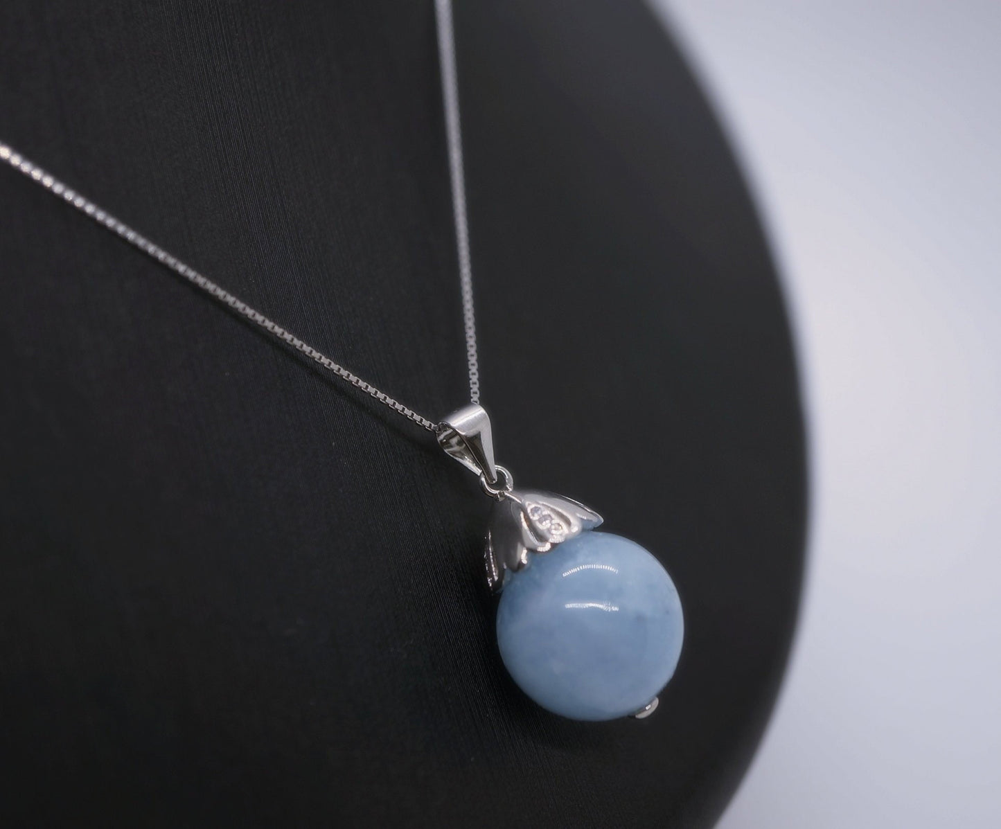 Large Aquamarine Pendant Necklace: Artisan Sterling Silver Jewelry chunky stone jewelry #2024