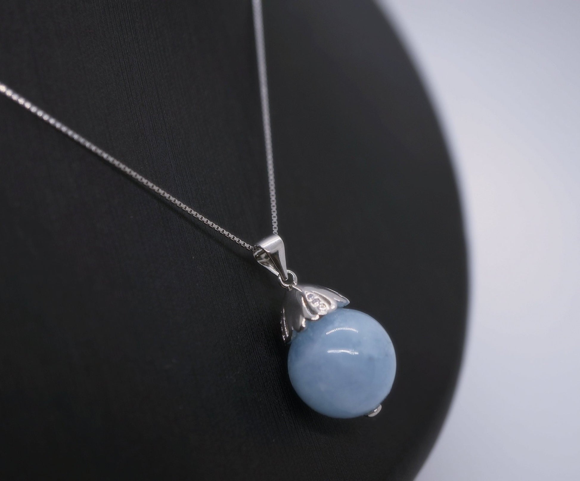 Large Aquamarine Pendant Necklace: Artisan Sterling Silver Jewelry chunky stone jewelry #2024