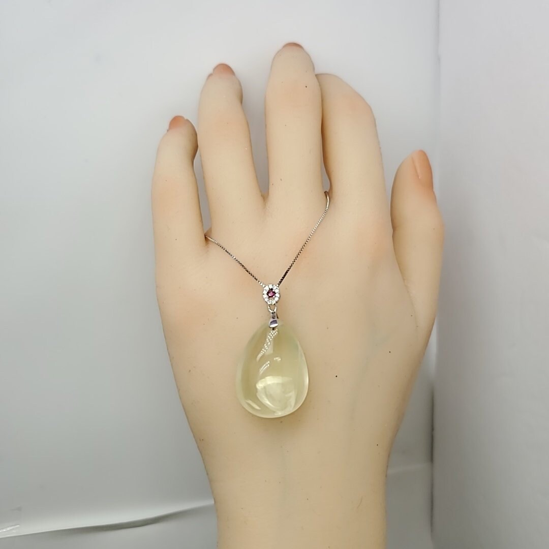 Genuine Citrine Necklace - Sterling Silver Teardrop Natural Citrine Healing Yellow Quartz Pendant chunky stone jewelry #2233
