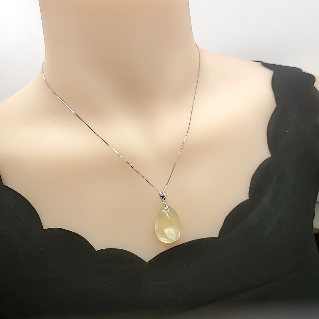 Genuine Citrine Necklace - Sterling Silver Teardrop Natural Citrine Healing Yellow Quartz Pendant chunky stone jewelry #2233