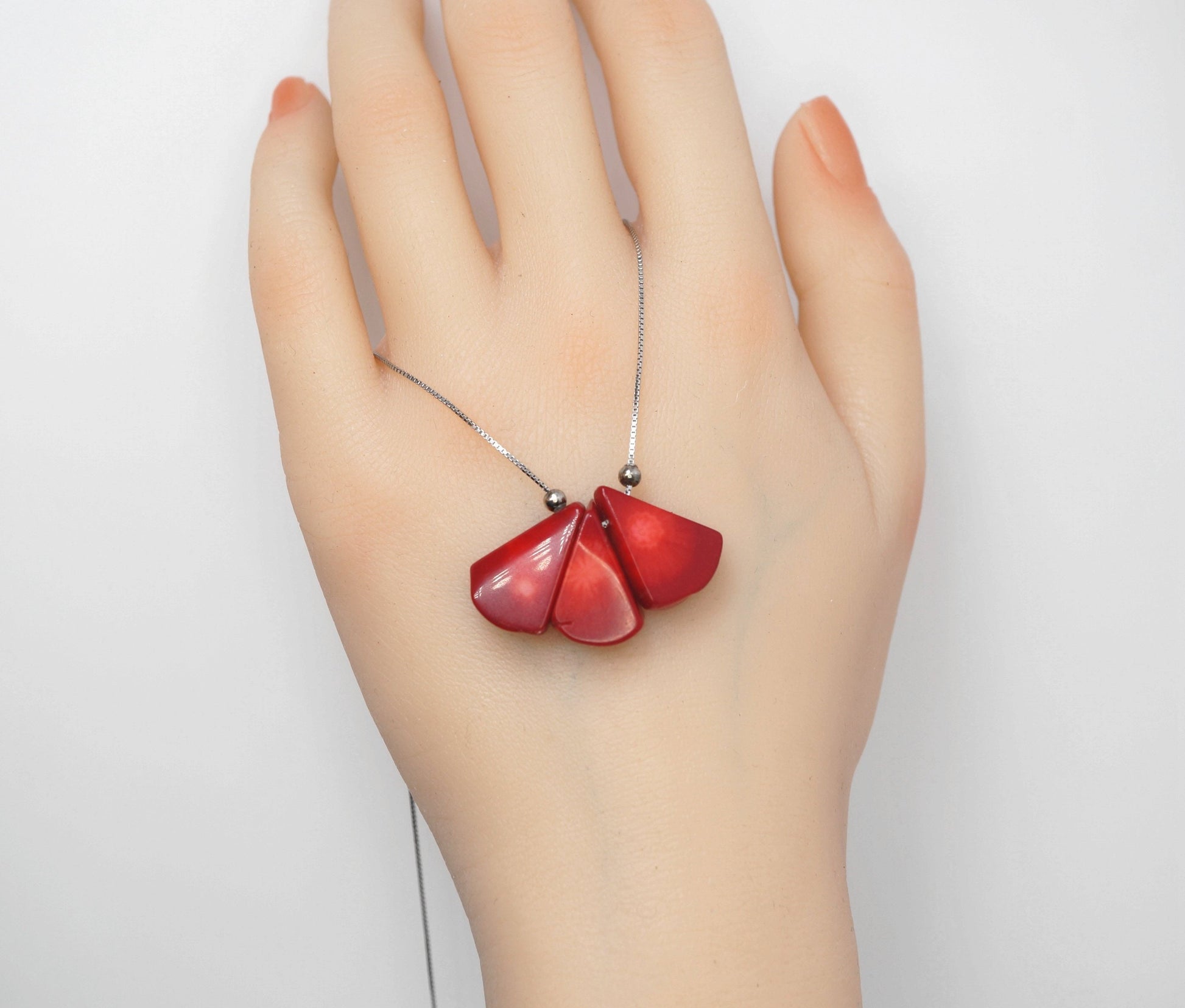 Red Coral Choker Sterling Silver Coral Necklace #2#2#26 chunky stone jewelry #2473