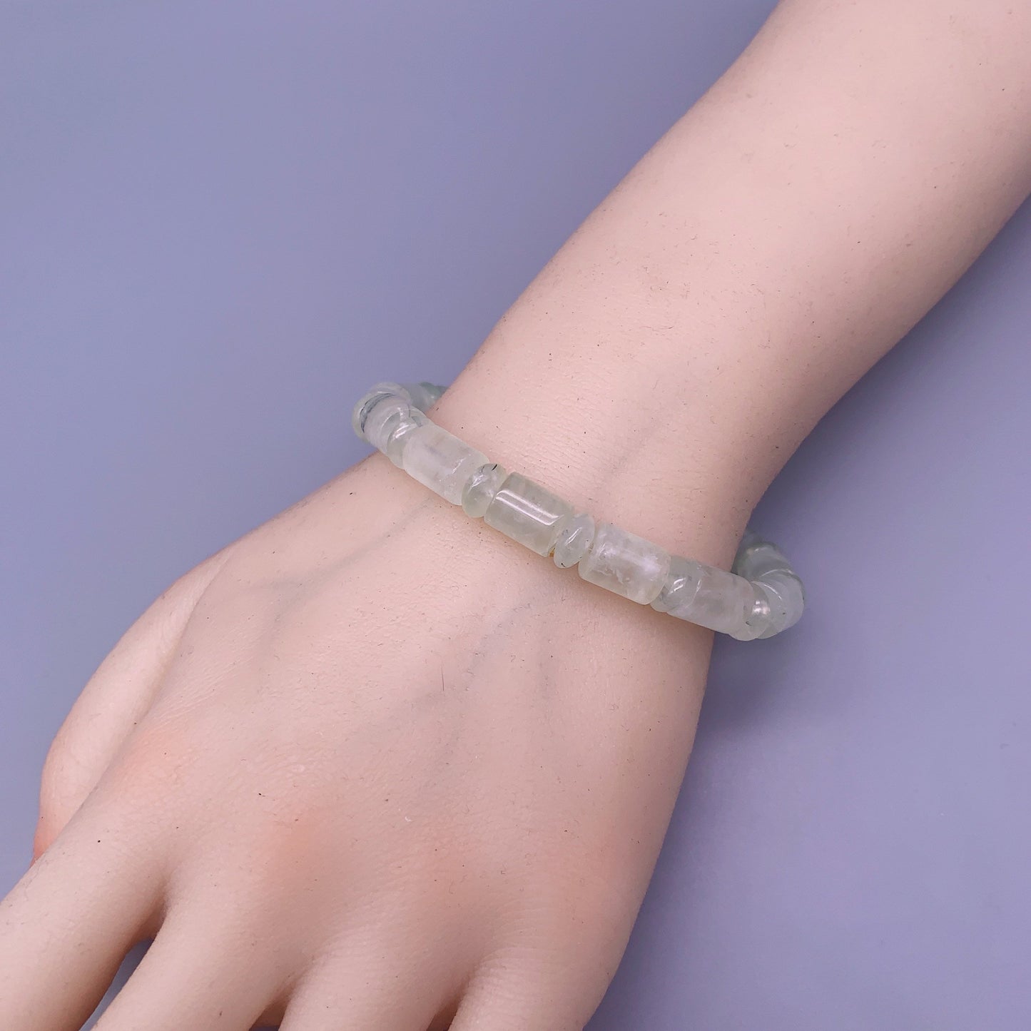 Genuine Prehnite Stone Bracelet: High Energy Heart Chakra Healing chunky stone jewelry #2474