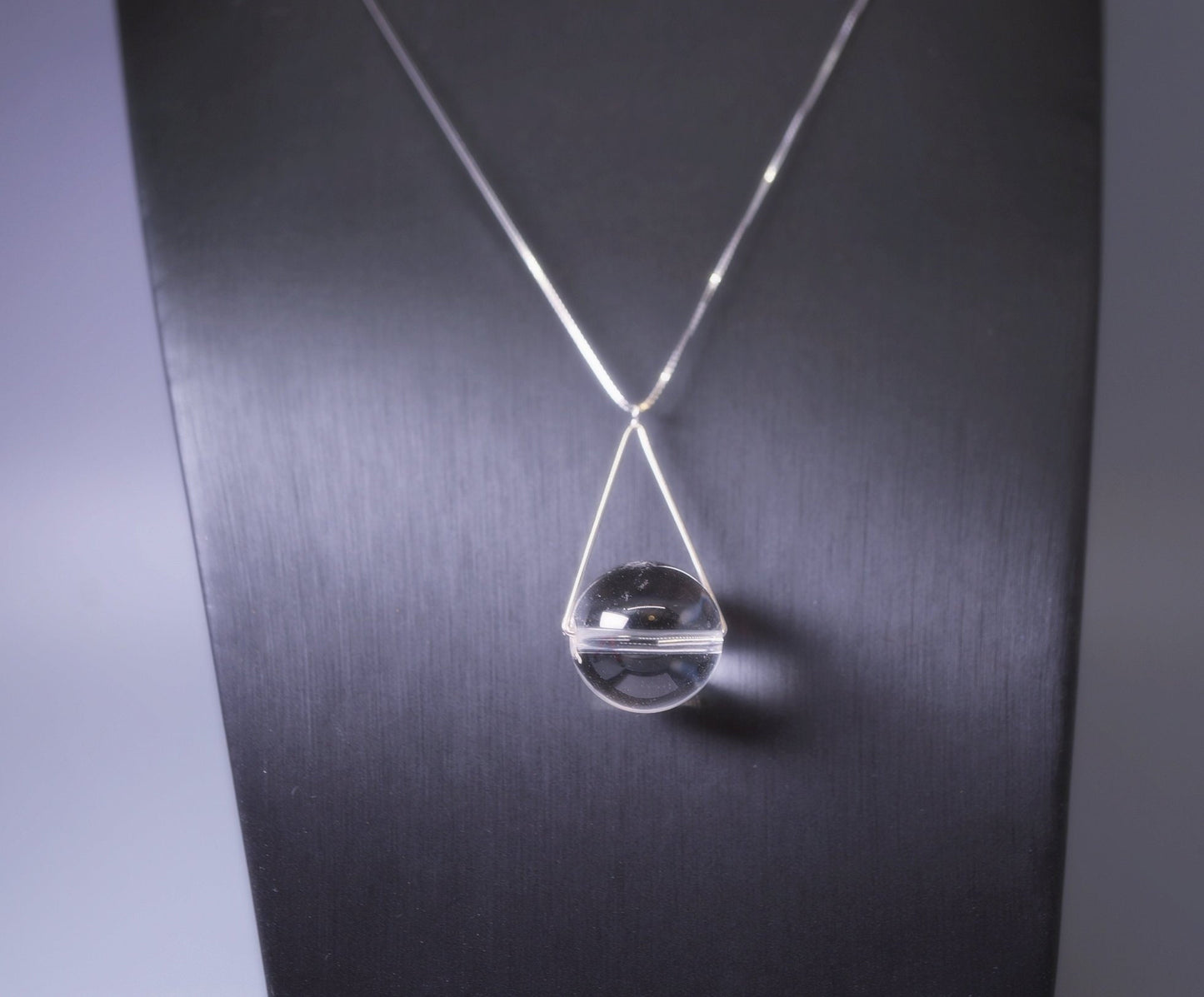 Clear Quartz Necklace: Sterling Silver Geometric Pendant, Chakra Jewelry chunky stone jewelry #2167