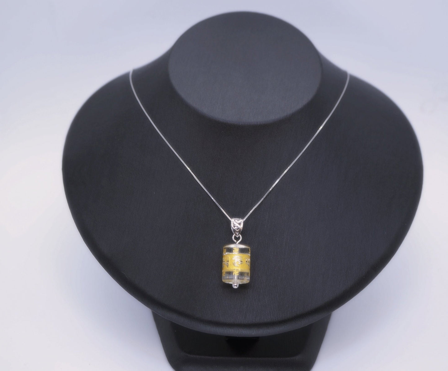 Clear Quartz Mantra Pendant: Sterling Silver Prayer Necklace chunky stone jewelry #2526