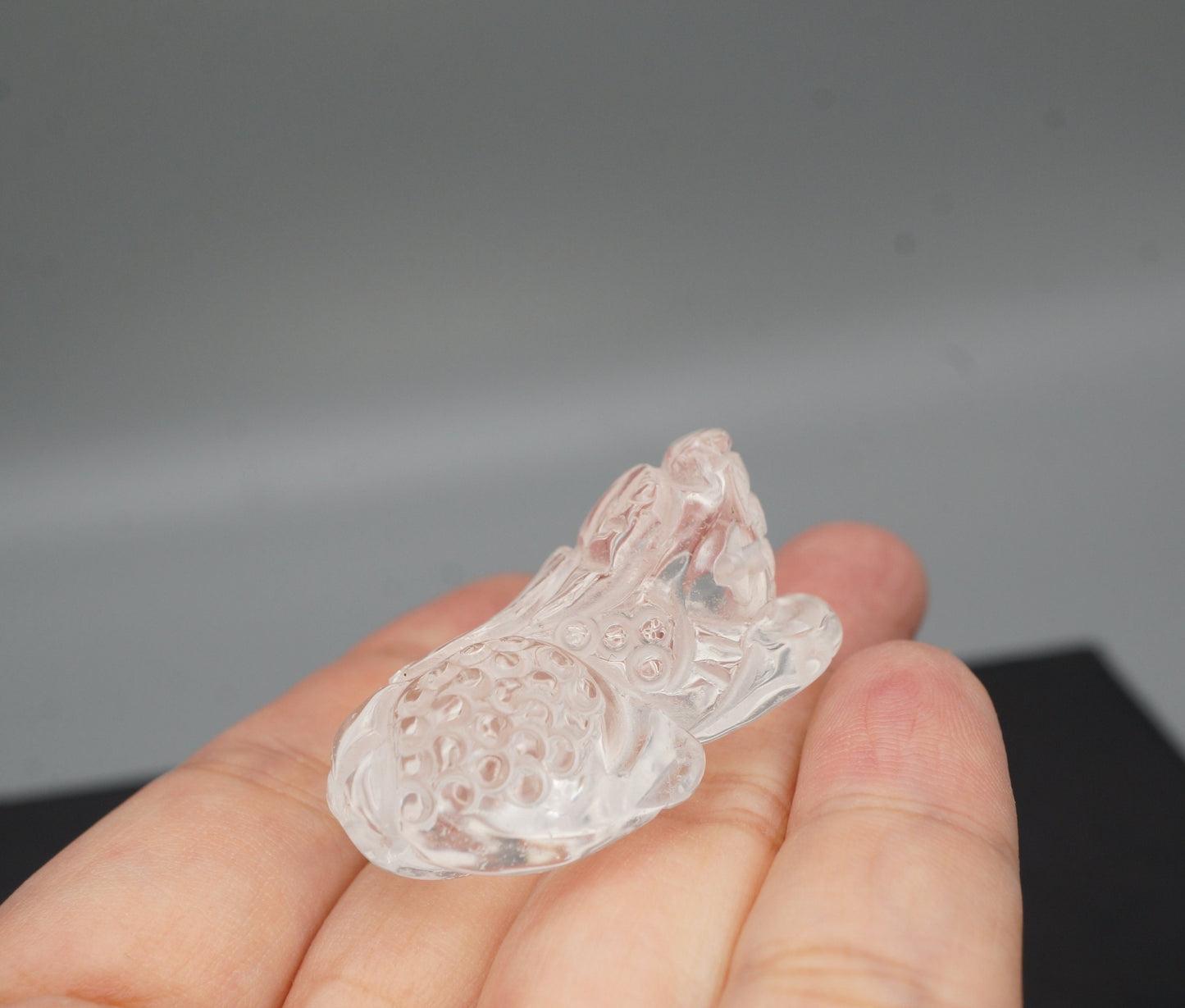 Clear Quartz Pendant , Stone Lion Chinese Pixiu Fengshui Crystal Healing chunky stone jewelry #2361