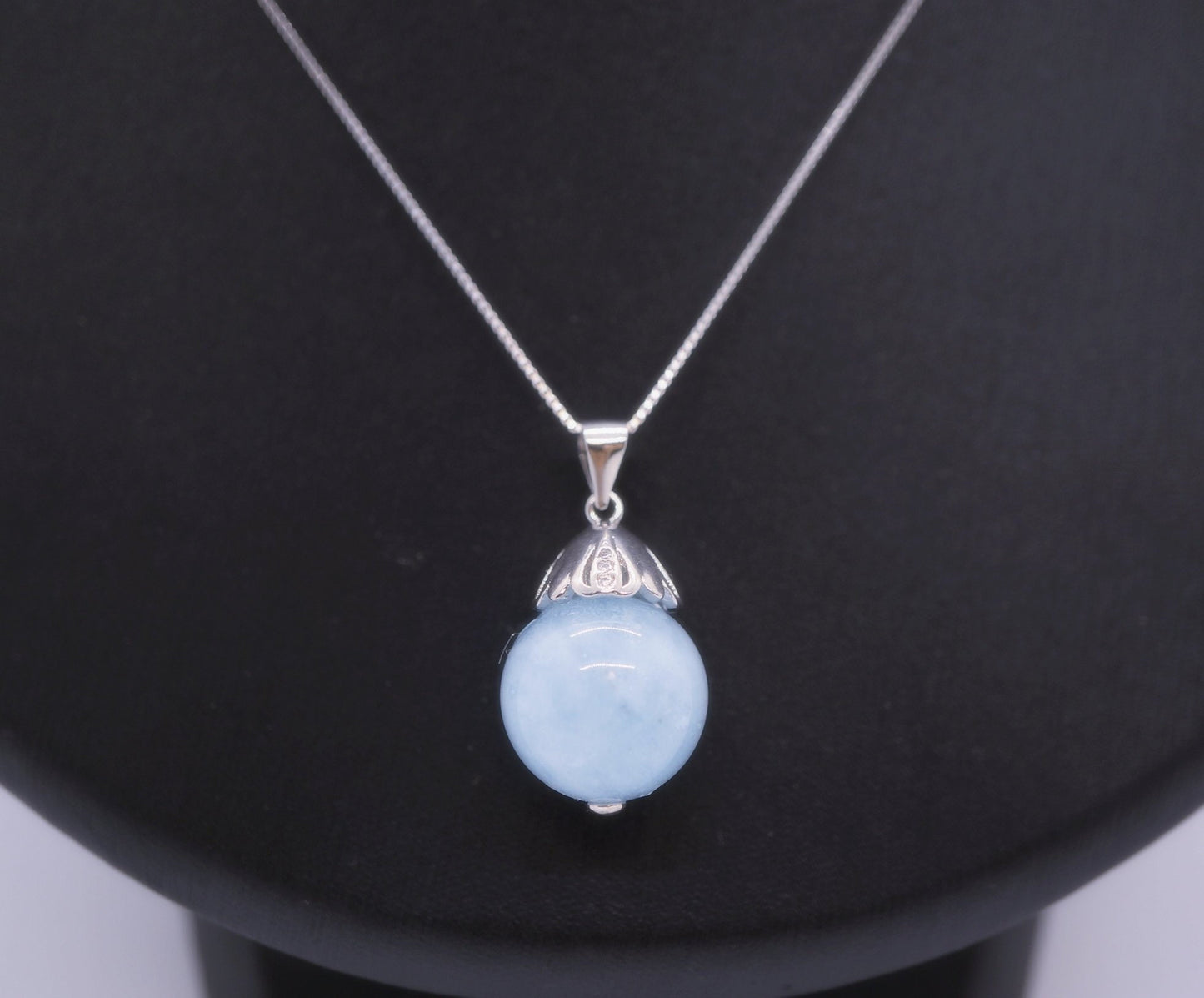 Large Aquamarine Pendant Necklace: Artisan Sterling Silver Jewelry chunky stone jewelry #2024