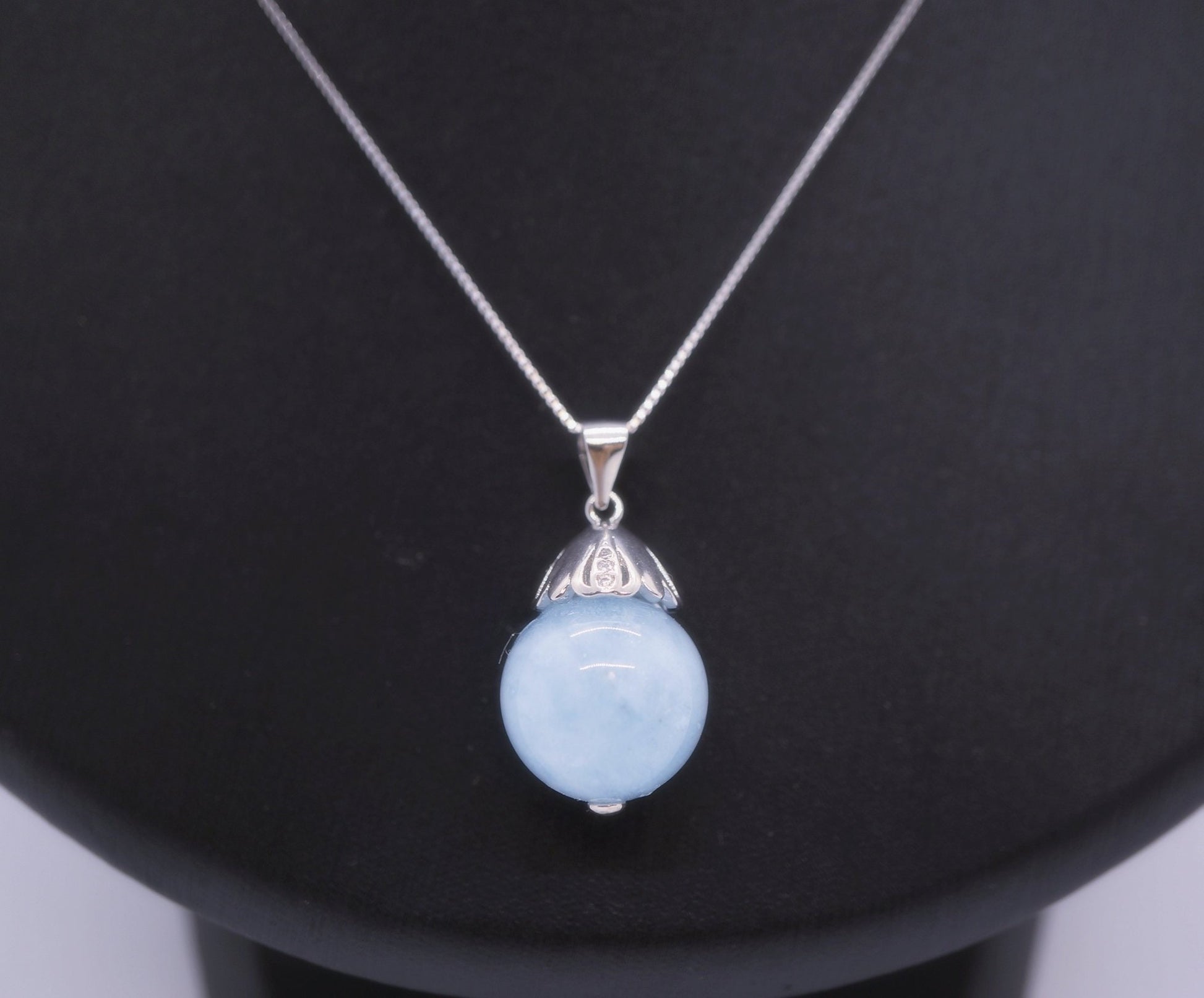 Large Aquamarine Pendant Necklace: Artisan Sterling Silver Jewelry chunky stone jewelry #2024