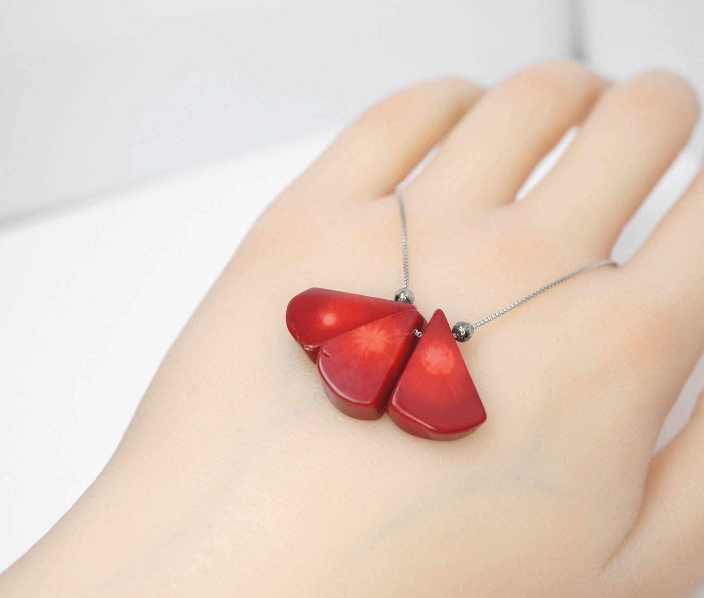 Red Coral Choker Sterling Silver Coral Necklace #2#2#26 chunky stone jewelry #2473