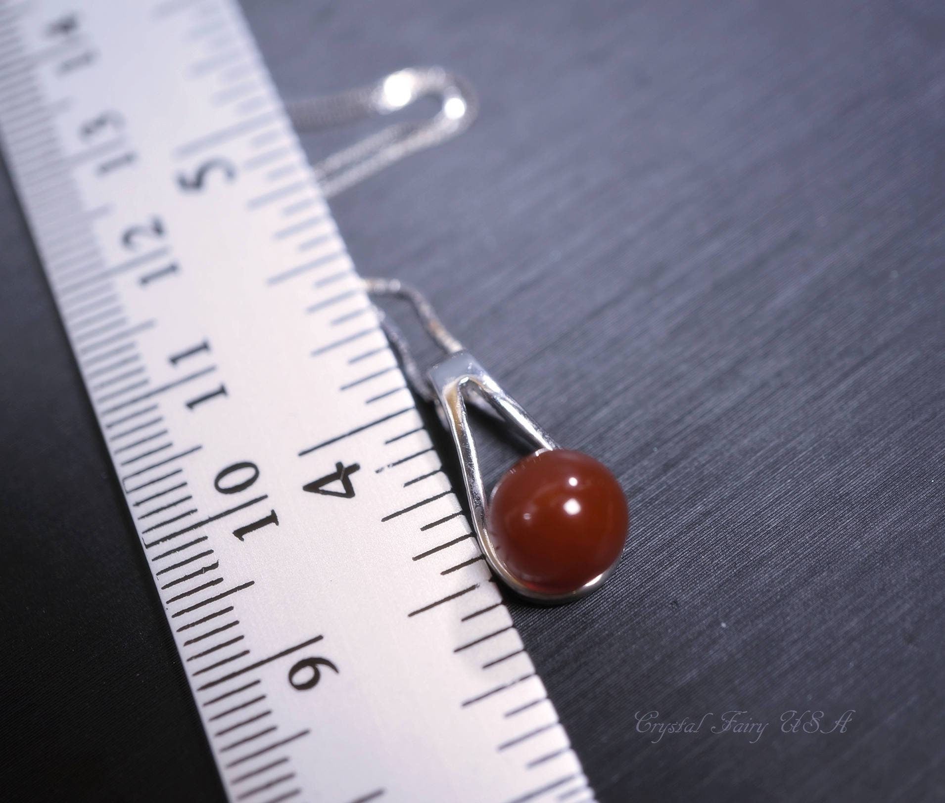 Red Carnelian Sterling Silver Pendant Necklace: Handmade Minimalist Jewelry #2492