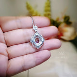 Pink Morganite Necklace - Sterling Silver Flower Gemstone 2.5 CT Morganite Pendant #643