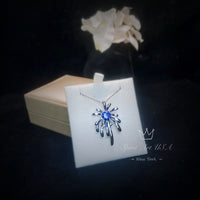 Firework Blue Tanzanite Necklace - Tanzanite Pendant - 18KGP @ Sterling Silver - December Birthstone - Firework Pendant #703