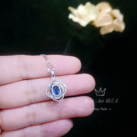 Tanzanite Pendant - Sterling Silver Gemstone Flower OF Life Tanzanite Necklace - December Birthstone Tanzanite Jewelry #245