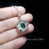 Green Emerald Necklace Gemstone Milky Way Spiral Pendant 18KGP Sterling Silver 2.8 CT Galaxy Energy Vortexes Windmill Emerald Jewelry #849