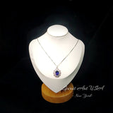 Luxury Radiant Blue Tanzanite Necklace Source Light Style 18k White gold @ 925 Sterling Silver Exclusive Design 3 CT Tanzanite Jewelry #892