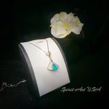 Brilliant Blue Paraiba Tourmaline Necklace - 18KGP Sterling Silver - Gemstone Drop Synthetic Blue Paraiba Gemstone Jewelry #753