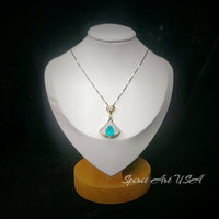 Brilliant Blue Paraiba Tourmaline Necklace - 18KGP Sterling Silver - Gemstone Drop Synthetic Blue Paraiba Gemstone Jewelry #753