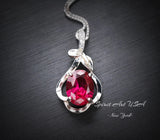 Customer Order for Andy Witan Sterling Silver Red Ruby Necklace 2.1 CT Solitaire Red Ruby With Rope Chain Lobster Claw Clasp.