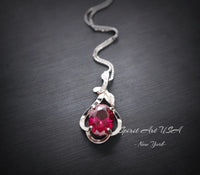 Customer Order for Andy Witan Sterling Silver Red Ruby Necklace 2.1 CT Solitaire Red Ruby With Rope Chain Lobster Claw Clasp.