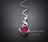 Customer Order for Andy Witan Sterling Silver Red Ruby Necklace 2.1 CT Solitaire Red Ruby With Rope Chain Lobster Claw Clasp.