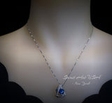 Protective Angel Wing Tanzanite Necklace Sterling Silver White Gold Coated 2CT Round Cut Blue Tanzanite Angel Wing Jewelry #871