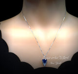 Large Trillion Cut Blue Tanzanite Necklace - 18KGP Sterling Silver - Protective Queen's Guard Sword Pendant - December Birthstone #766