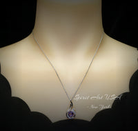 Genuine Amethyst Necklace - Phoenix Pendant - 18KGP @ Sterling Silver - February Birthstone - Amethyst Jewelry #688