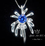 Firework Blue Tanzanite Necklace - Tanzanite Pendant - 18KGP @ Sterling Silver - December Birthstone - Firework Pendant #703