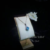 Aquamarine Necklace - Rhombic Style Blue Aquamarine Pendant- 18KGP Sterling Silver - Cushion Cut 6 CT - March Birthstone #599