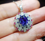 Luxury Radiant Blue Tanzanite Necklace Source Light Style 18k White gold @ 925 Sterling Silver Exclusive Design 3 CT Tanzanite Jewelry #892