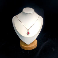 Ruby Necklace - Ruby Pendant - Rose gold @ Sterling Silver - July Birthstone - Adjustable Chain #414