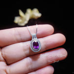 Natural Amethyst Necklace - Genuine Amethyst Pendant - 18KGP @ Sterling Silver - February Birthstone - Amethyst Jewelry #494