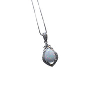 Tiny Opal Necklace - Teardrop Opal Pendant - 18kgp @ Sterling Silver - White Opal Pendant #119