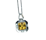 Genuine Citrine necklace - Natural Citrine Necklace - High Quality - Citrine Pendant Jewelry - 18kgp @ Sterling Silver #459