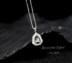 Mini Mystic topaz Necklace - Tiny Rainbow Topaz Pendant - 18kgp @ Sterling Silver - Minimalist teardrop Mystic Topaz Jewelry #118