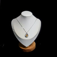 Genuine Citrine necklace - 18KGP @ Sterling Silver - Teardrop Cut - November Birthstone Citrine Jewelry #519