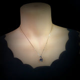 Blue sapphire Swan Necklace - 18kgp @ Sterling Silver Rainbow Gemstone Swan Pendant #999