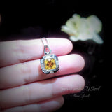 Genuine Citrine necklace - Natural Citrine Necklace - High Quality - Citrine Pendant Jewelry - 18kgp @ Sterling Silver #459