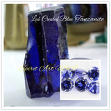 Large Tanzanite Necklace - 18KGP @ Sterling Silver - Halo Square Cushion Deep Blue 5CT Tanzanite #696