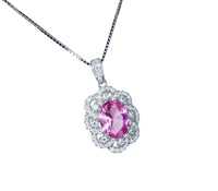 Pink Tourmaline Necklace - Sterling Silver Royal Flower of Life Necklace - 2 CT Pink Tourmaline Jewelry #381